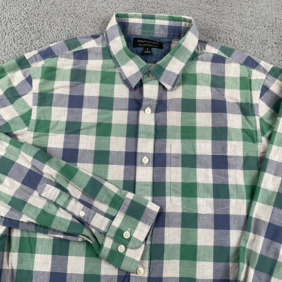 Banana Republic Shirt Mens Large Blue Green Soft Wash Tailored Fit Dress Casual - Picture 1 of 10
